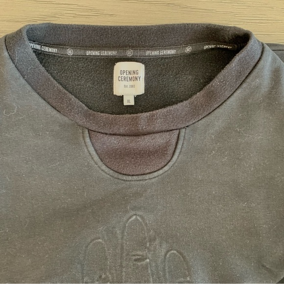 Opening Ceremony XL Black Hand Cube Embossed Sweatshirt Crew Neck OC Charcoal - Picture 4 of 13